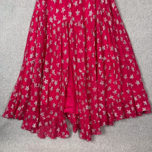 Rococo Sand Pink Silver Star Vega Cut Out Maxi Dress Size XS - Picture 5 of 10